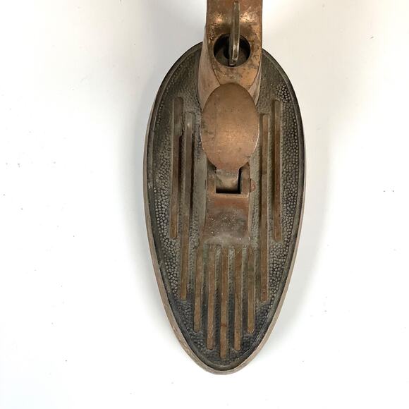 Art Deco Vtg Brass Door Handle Pull w/Thumb Latch Architectural Salvage 14” - Picture 5 of 8